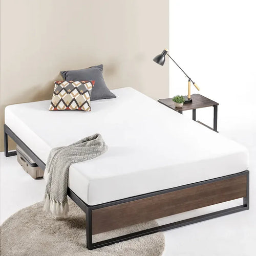 Priage by ZINUS GOOD DESIGN Winner 14 Inch Grey Bamboo and Metal Platforma Bed